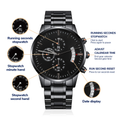 To My Firefighter Husband Need You Here With Us (Charcoal Black) – Men's Watch