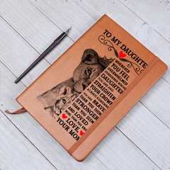 To My Daughter Lion Crown – Leather Journal