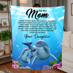 To Mom I Know It's Not Easy – Jersey Fleece Blanket