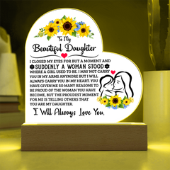 To My Daughter Proud – Acrylic Heart Plaque